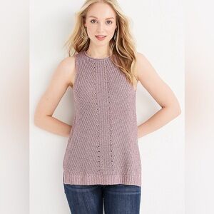 Maurices Solid High Neck Sweater Tank Top Size Large